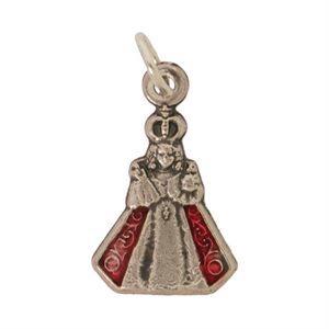 "Infant Of Prague" Red and Oxidized Medal / ea