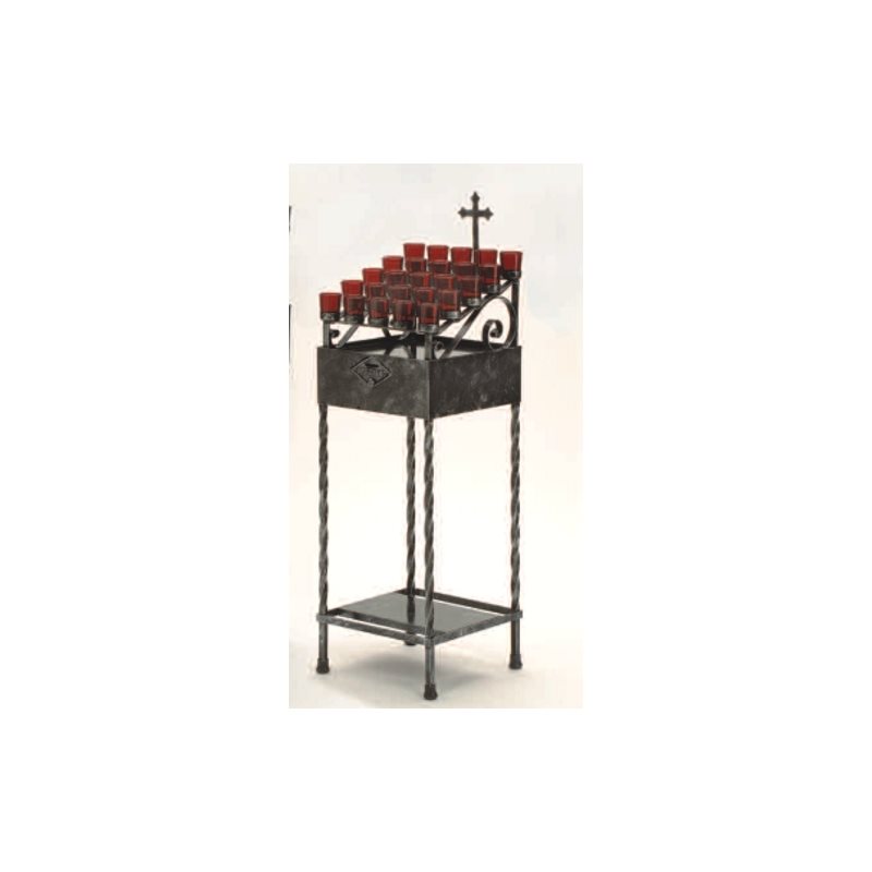 Wrought Iron Votive Light Stand, 38" Ht. x 14" W. x 13.5" D.