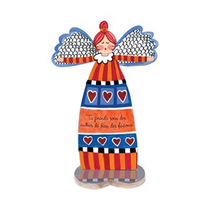 Figurine d'ange, base en coeur, «Soucier», 12,7cm, Français