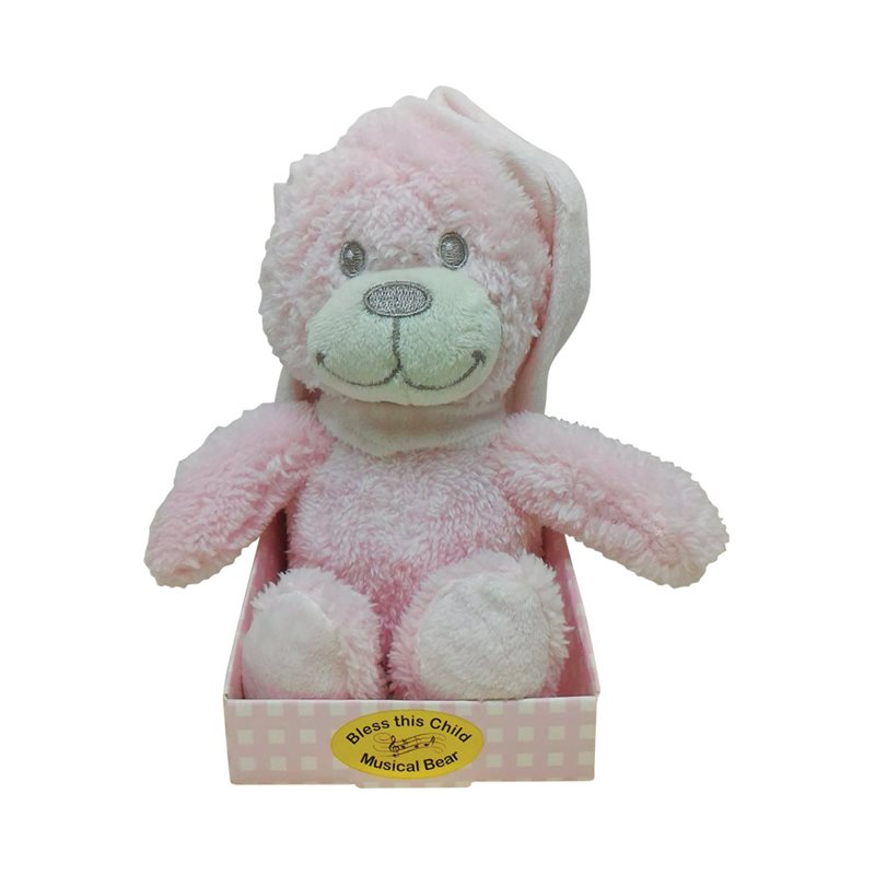 Ourson plush rose musical