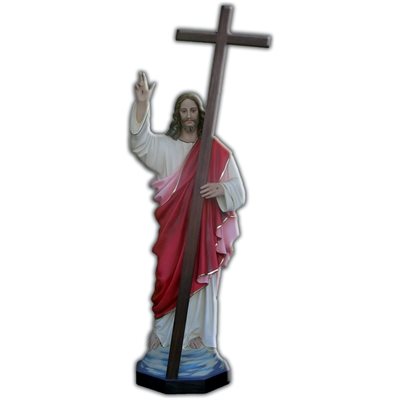 Christ the Redemptor Color Fiberglass Outdoor Statue, 63"