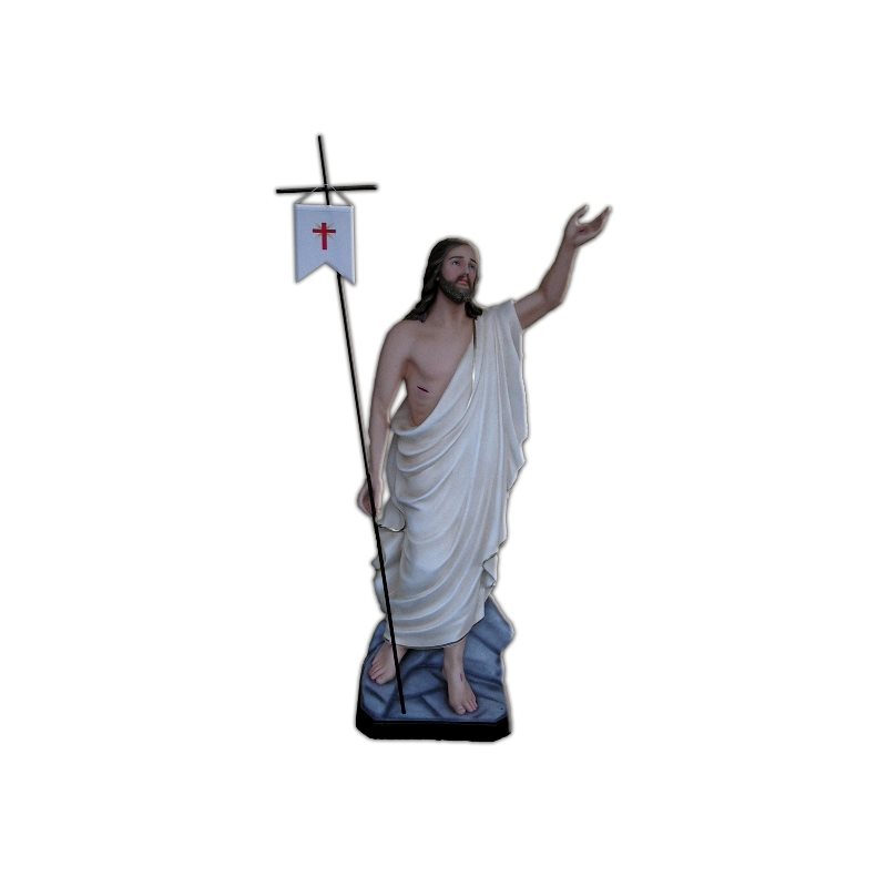 Statue ext. Christ Ressuscité 51" (130 cm) en FDV Couleur