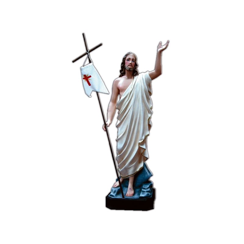 Risen Christ Color Fiberglass Outdoor Statue, 33.5" (85 cm)