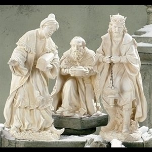 White Resin / Stone Three Kings figures 27" (68.6 cm) / set 3