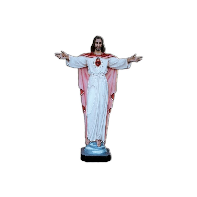 Sacred Heart of Montmartre Fiberglass Outdoor Statue, 63"