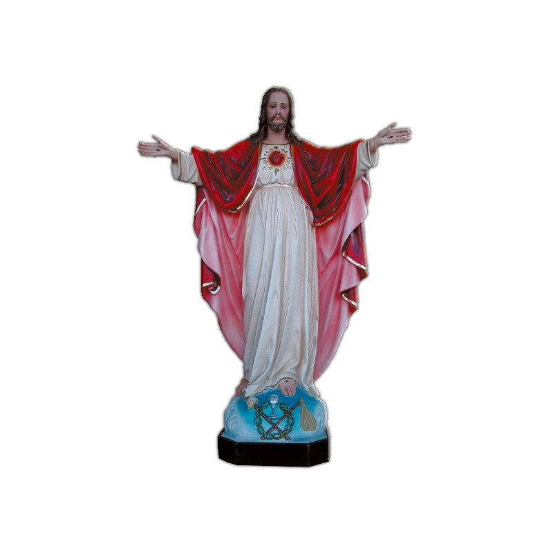 Sacred Heart of Montmartre Fiberglass Outdoor Statue, 26"