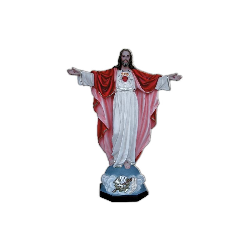 Sacred Heart of Montmartre Fiberglass Outdoor Statue, 33.5"