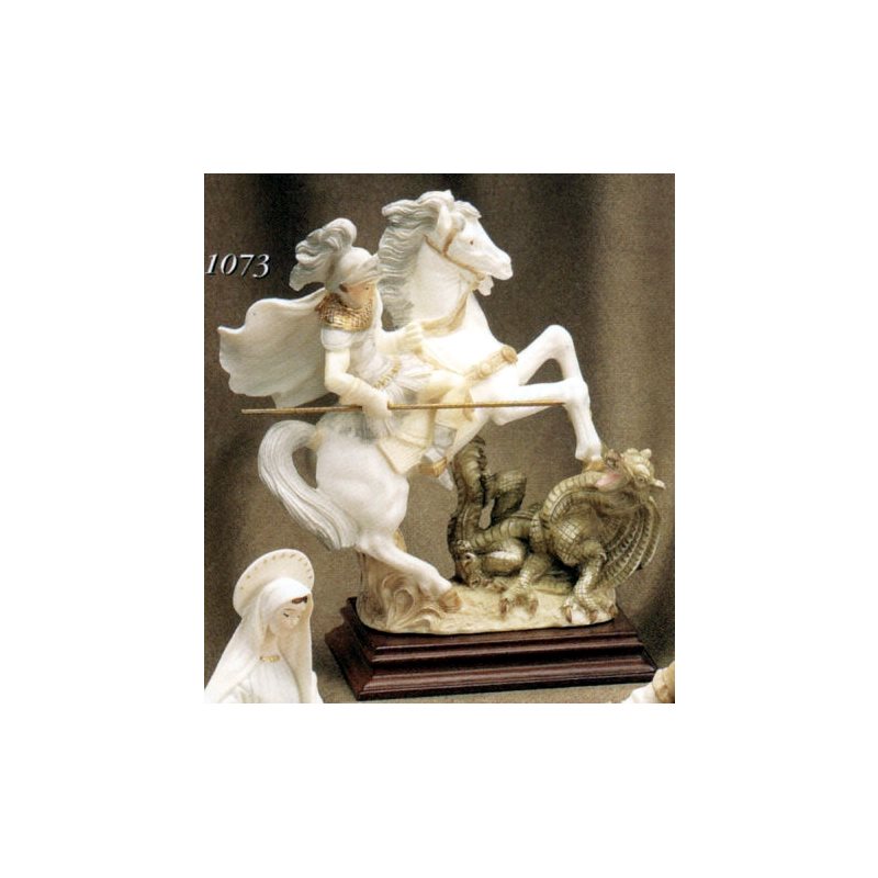 St. George Color Marble Statue, 8" (20 cm)