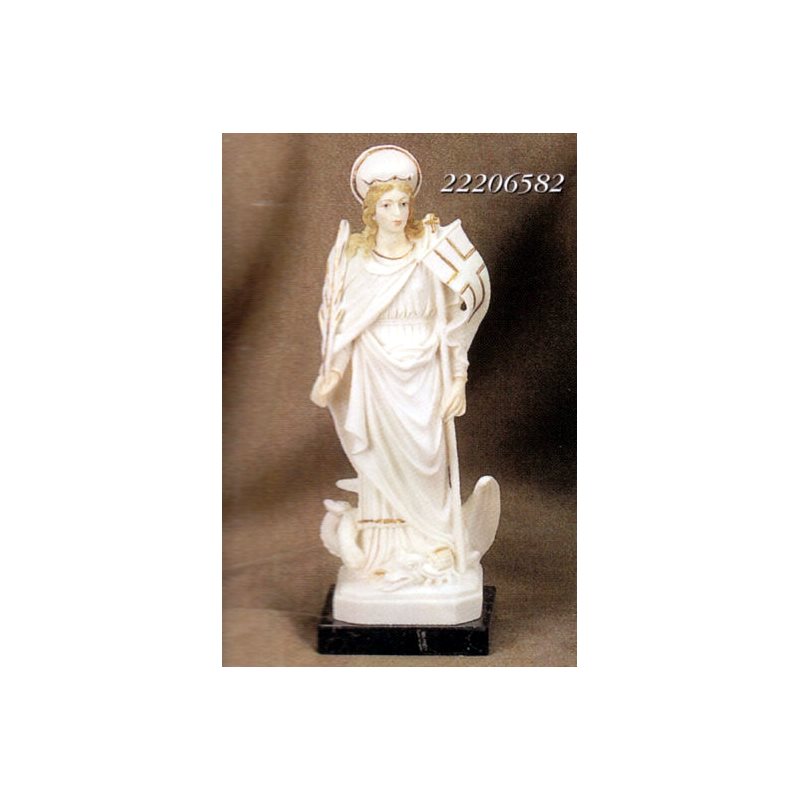 Statue Sainte Marthe 10.5" (26.7 cm) en marbre de couleur