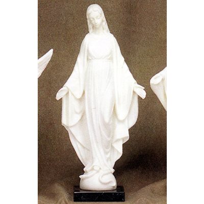 Our Lady of Grace White Marble Dust Statue, 10" (25.5 cm)