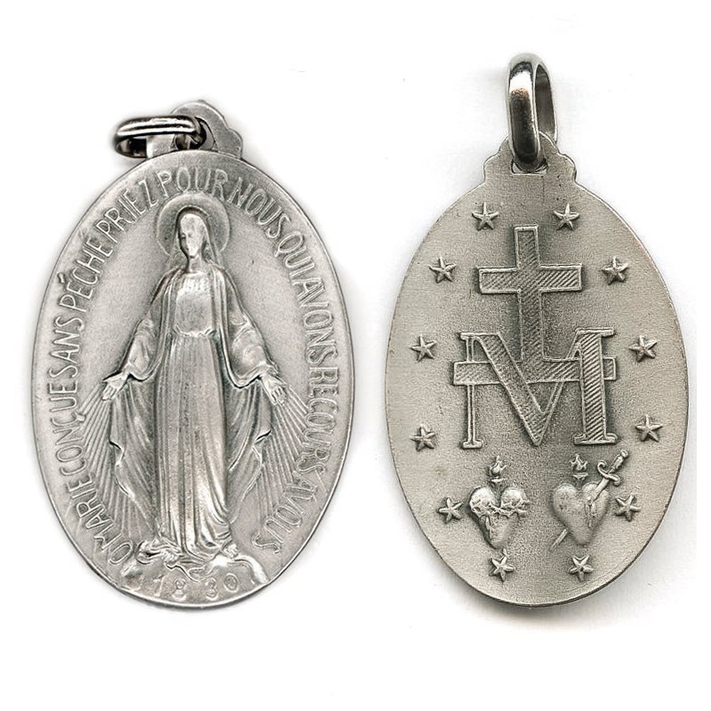 Médaille miraculeuse argentée 4 cm