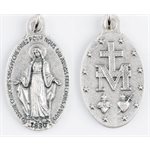 Silver Plated Miraculous Medal, 25 mm