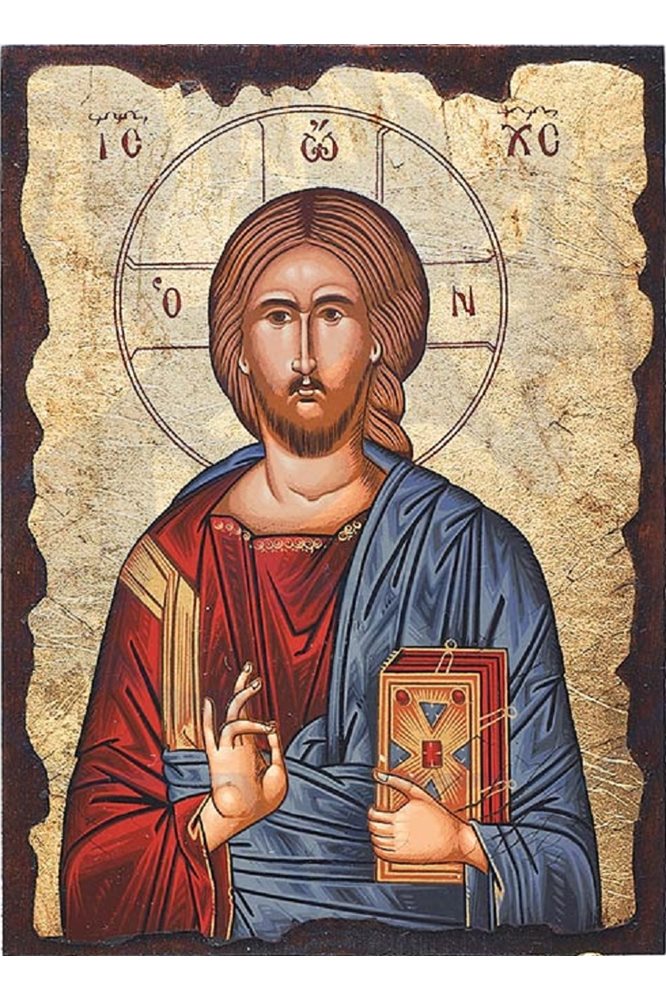 Icon Christ Pantocrator 4" x 6" (11 x 15 cm) Gold leaf
