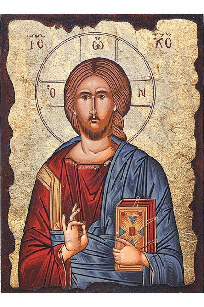 Icône Pantocrator 4" x 6" (11 x 15 cm) Feuille d'or