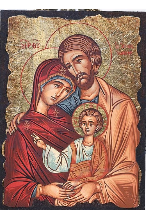 Icon Holy Family 4" x 6" (11 x 15 cm) Gold leaf