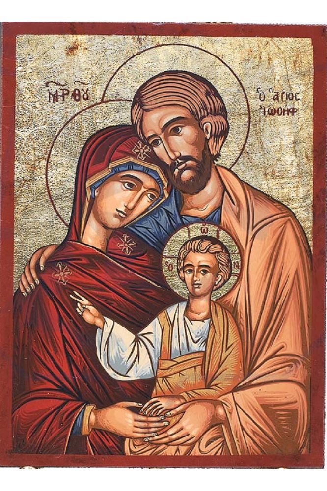 Icon Holy Family 4" x 6" (11 x 15 cm) Gold leaf