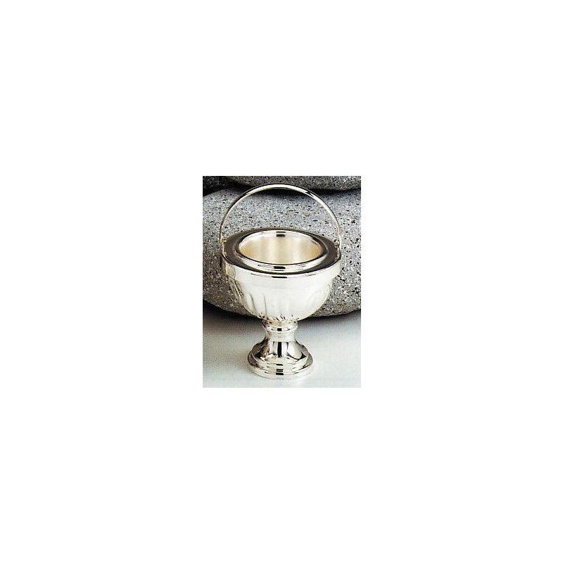 Nickelplated Holy Water Pot, 4.75" (12 cm) Diam