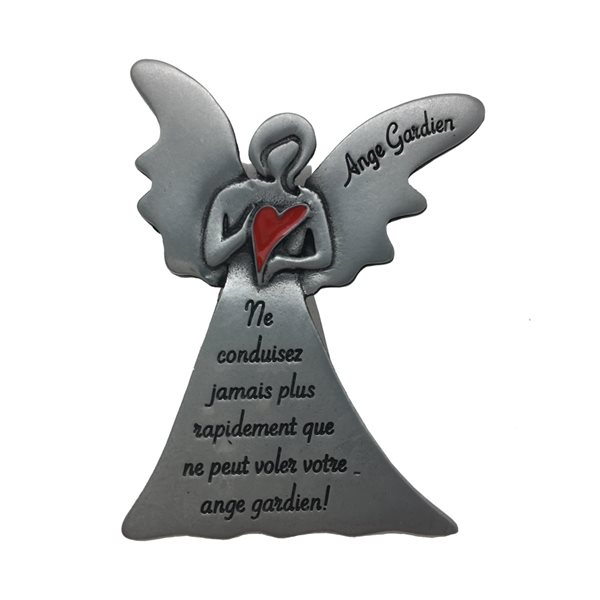 "Ange gardien" Pewter Sun Visor Clip, F