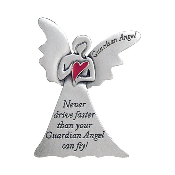 "Guardian Angel" Pewter Sun Visor Clip, E