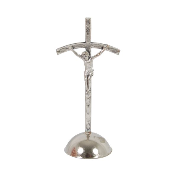 Nickel-Plated Car Crucifix, 2½"