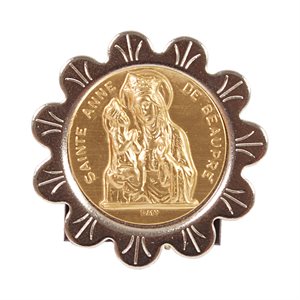 Médaillon magnétique « Sainte Anne Beaupré », bicolore
