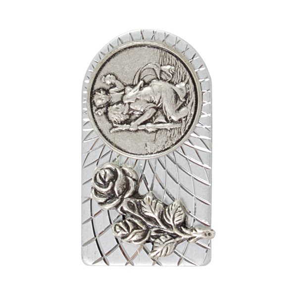 St. Christopher S-F Car Metal Plaque, 1¾ x 1"