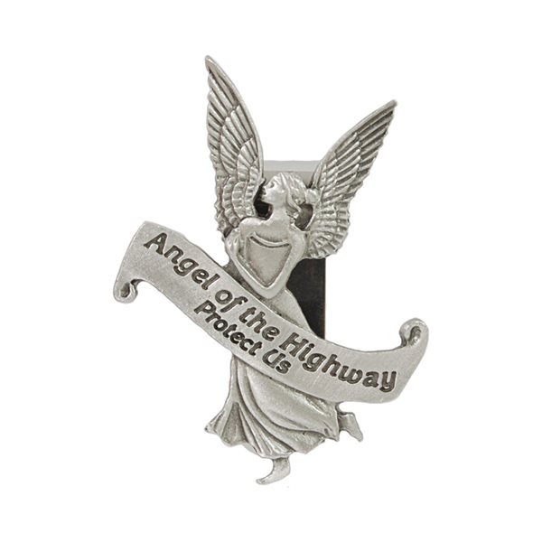 "Angel of the Highway" Pewter Sun Visor Clip, English / ea