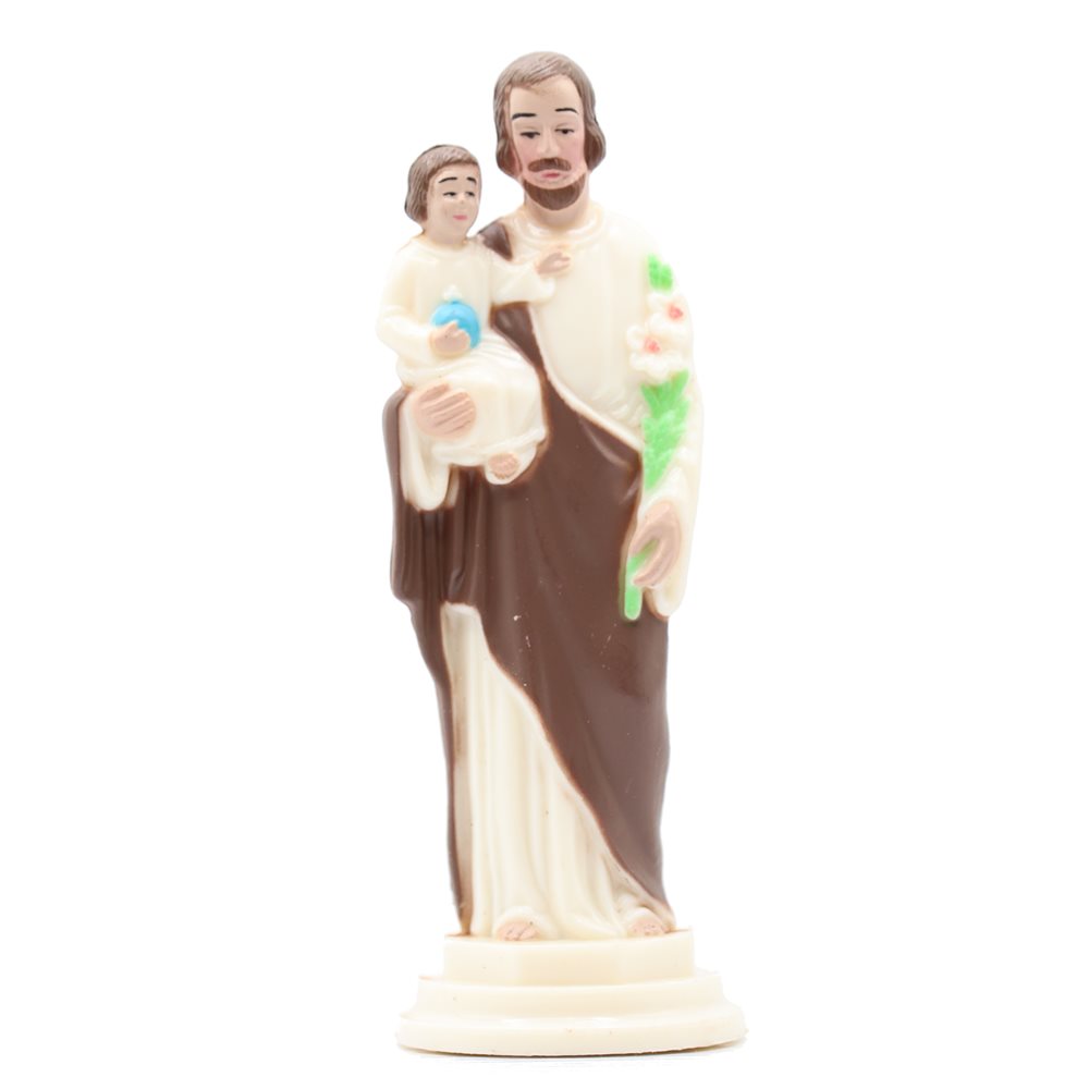 St. Joseph Car Statue, Pearly & Coloured, 4"