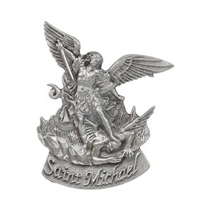 "St. Michael" Pewter Sun Visor Clip, E