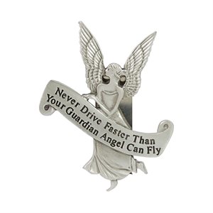 "Never drive..." Pewter Sun Visor Clip, English / ea