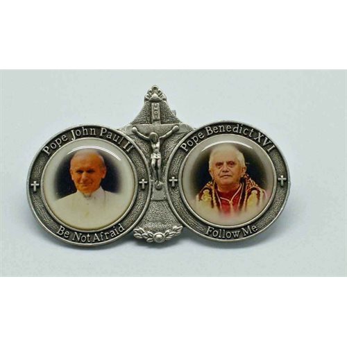 *SUN VISOR CLIP PICTURE OF TWO POPES, English / ea