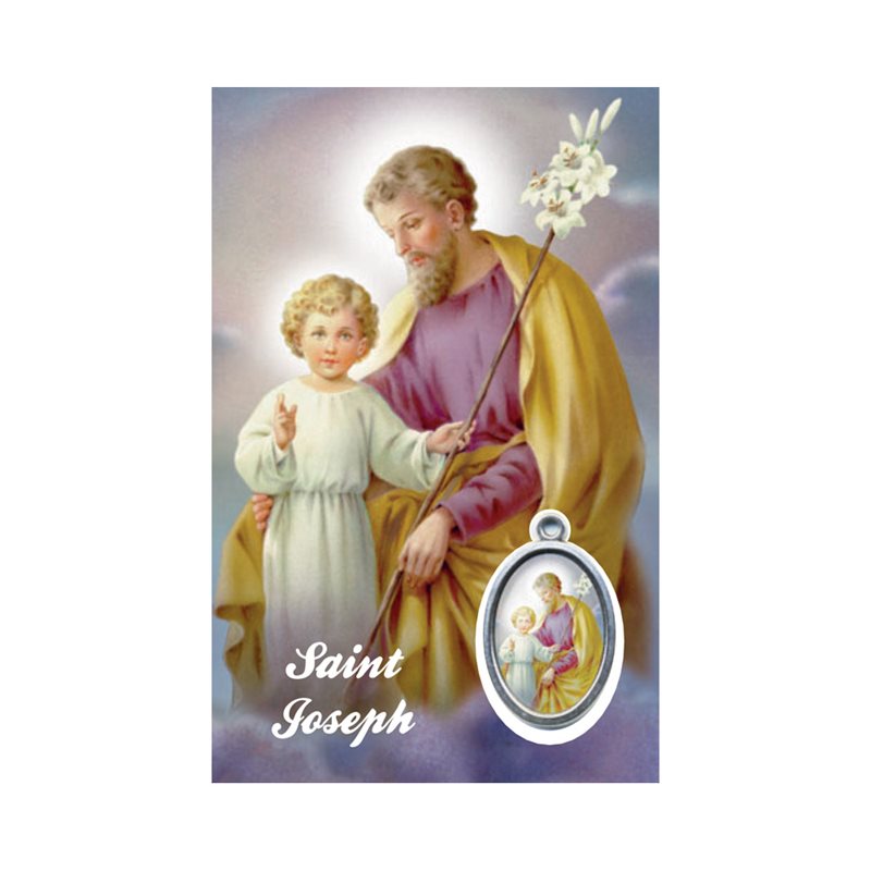 "St-Joseph" Plastic Card & Medal, 3 3 / 8 x 2¼", French / ea