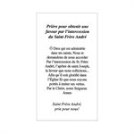 Image prière « Saint Frère André », Français / un