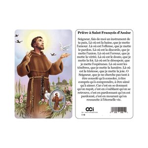 'St-François'' Plastic Card & Medal, 3.3", French / ea