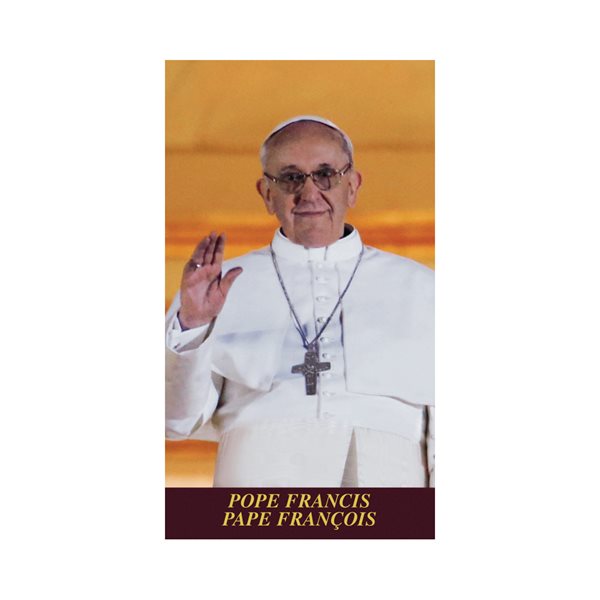 ''Pope Francis'' Pictures, Prayer on Back, Bilingual / ea