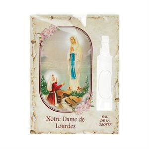 Image et prière « ND Lourdes », eau de Lourdes, 8,3 x 11, FR