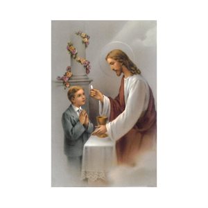 Boy "Communion" Pray. & images, 2" x 3", French / ea