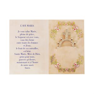 Prayer & images, S-F Decade Rosary, 2½" x 3½", French
