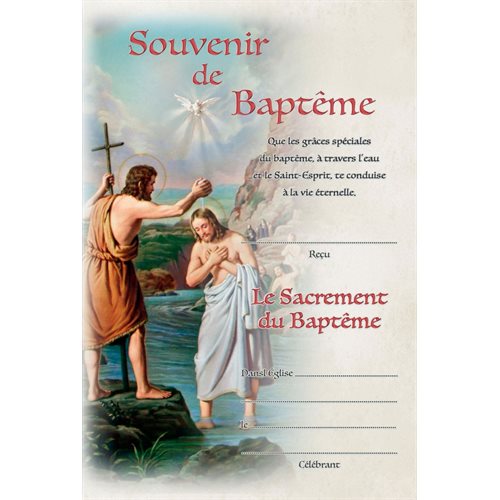 Baptism certificat for adult, F