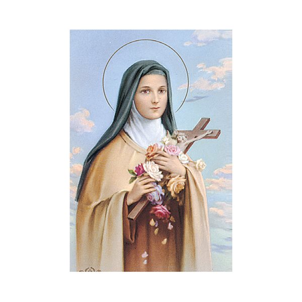 Laminated ''St. Teresa'' Pray. & Pict.,2 1 / 8 x 3 3 / 8", Eng.