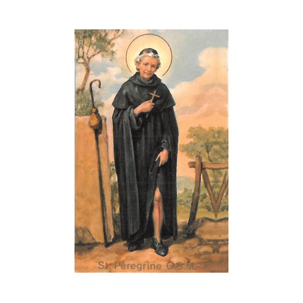 Laminated ''St. Peregrine'' Pray. & Pict., 2 1 / 8 x 3 3 / 8", E