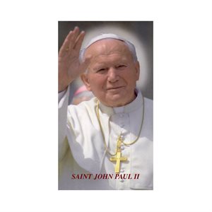 'St. John Paul II'' Pict., Prayer on Back, English / ea