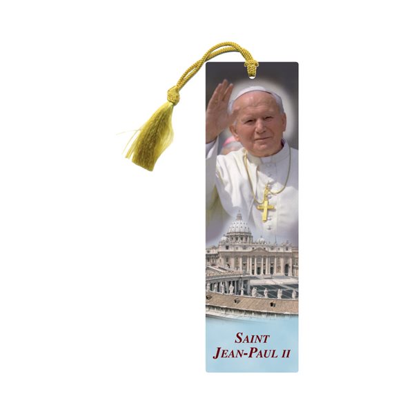 'Saint Jean-Paul II'' Bookmark, Ribbon, French / ea