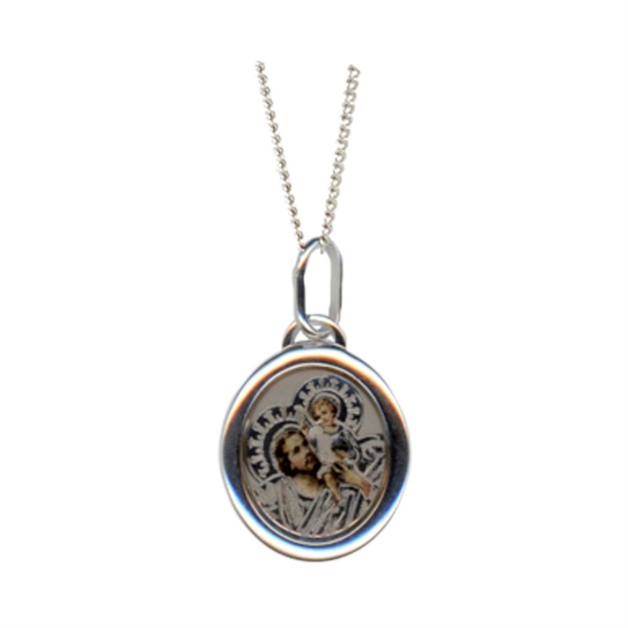 "St. Christopher" .925 Silv. Pendant, Plated Chain,
