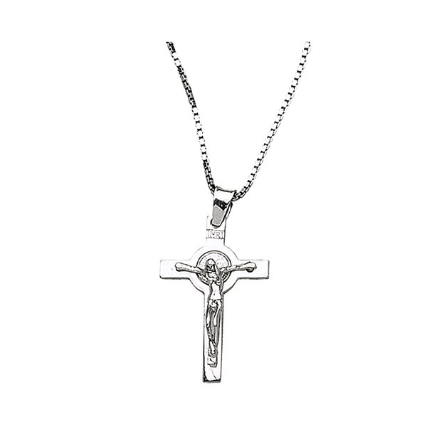 'St. Benedict'' .925 Silver Necklace & Cross