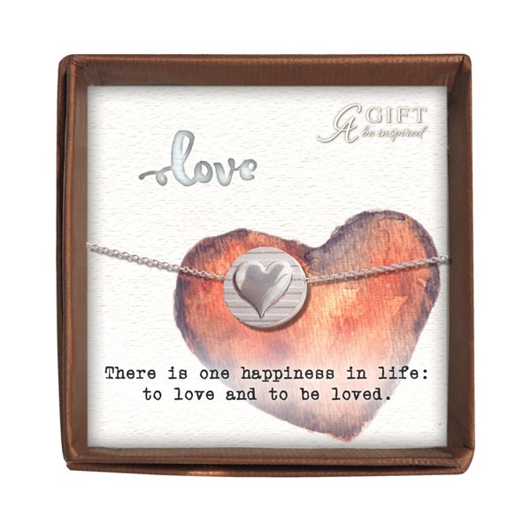Silver Pendant with ''Love'' Inspiration Message, 15