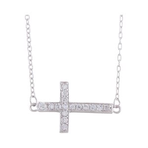 Boxed Cross Pendent .925 Silver Chain & Charm, 18"