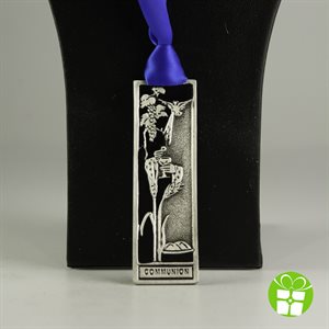 First Communion Pewter Bookmark, 1" x 3¼"