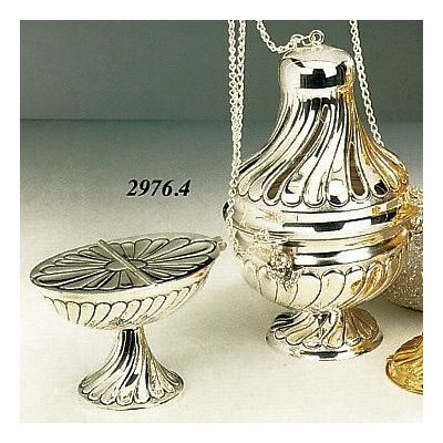 Silverplated Censer and Boat, 9" (23 cm) Ht.