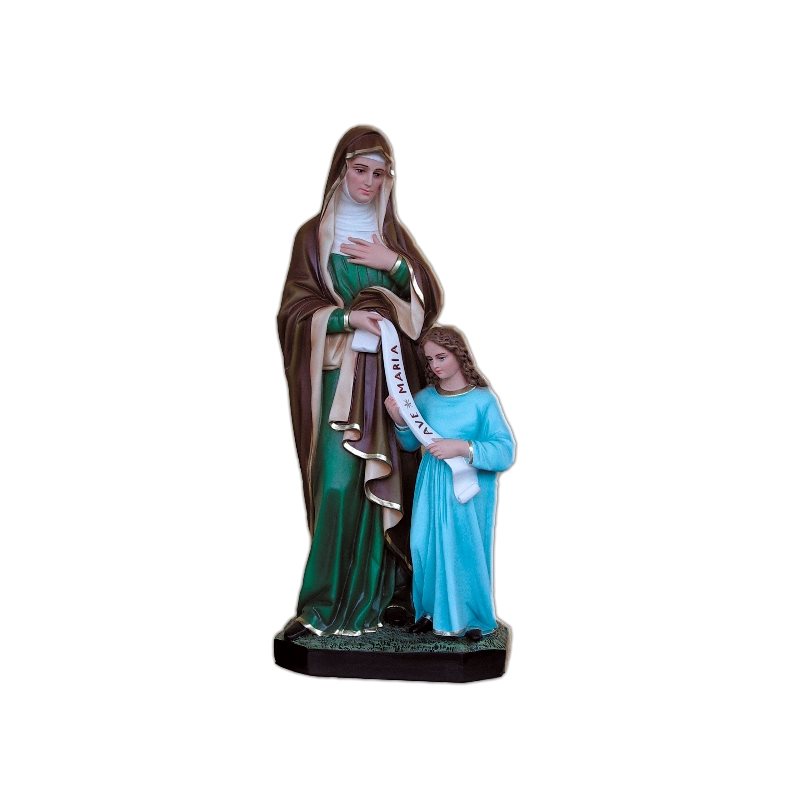 St. Ann the Teacher Color Fiberglass Outdoor Statue, 33.5"